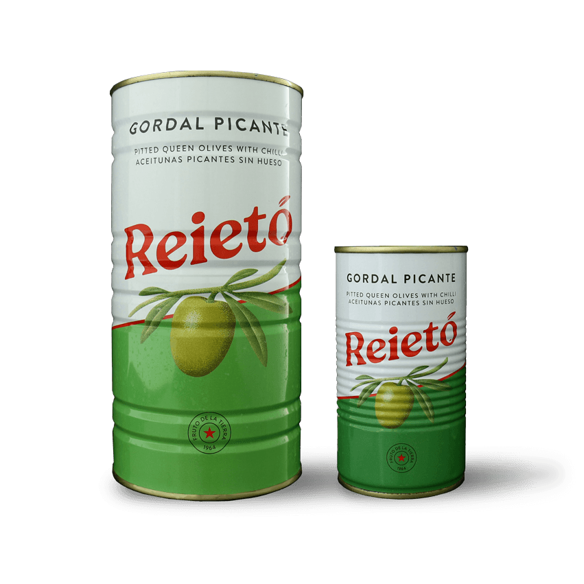 Aceitunas gordales picantes Perelló - Lata 600g esc. y 150g esc. Aceitunas gordales picantes Perelló - Lata 600g esc. y 150g esc.
